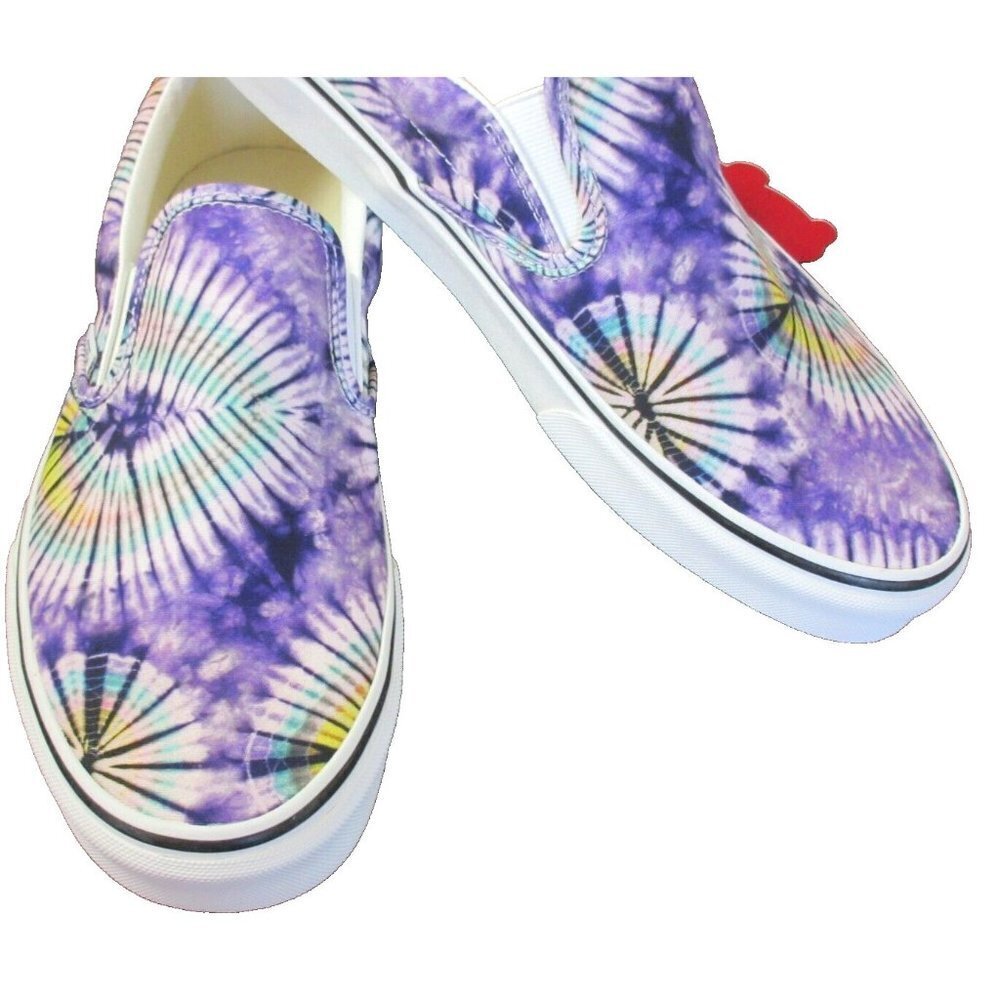 Vans Men's Classic Slip On New Age Purple White Tie Dye Canvas Shoes Sizes NIB - Picture 4 of 5